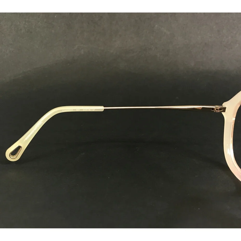 Chloe Eyeglasses Frames CH0062O 002 Transparent Nude Pink Gold Round 52-18-140
